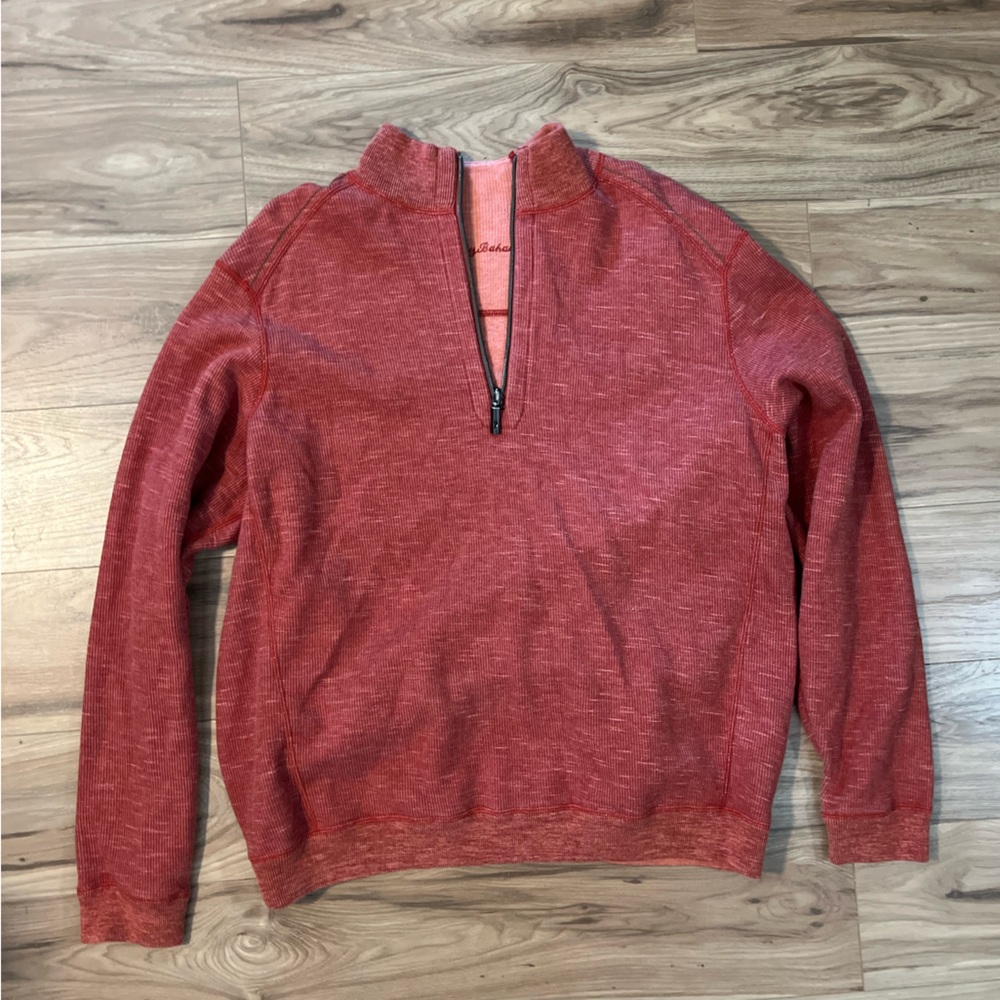 Tommy Bahama Red Zip-Up Sweater RM